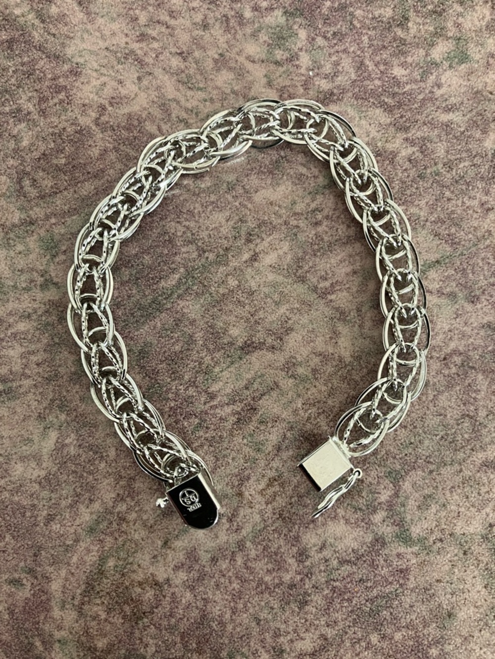 Vintage Sterling Silver Double-Link Chain Bracelet